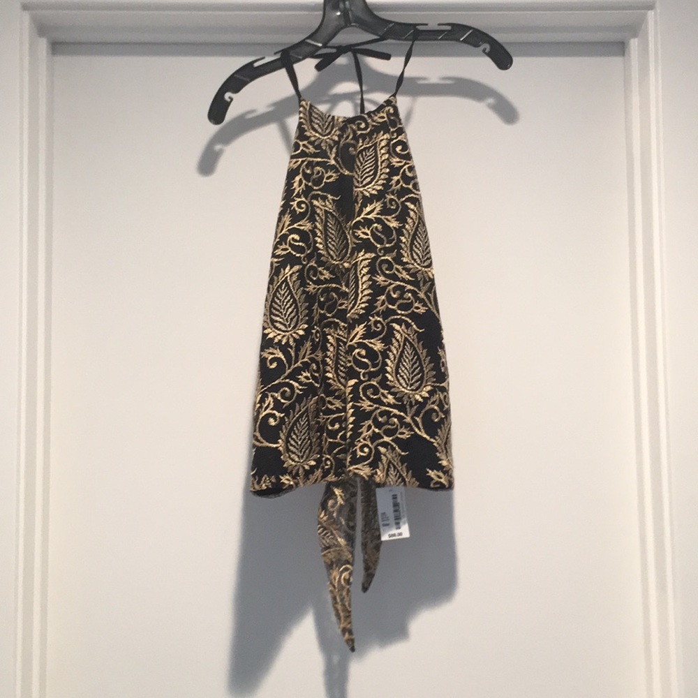 gold black halter